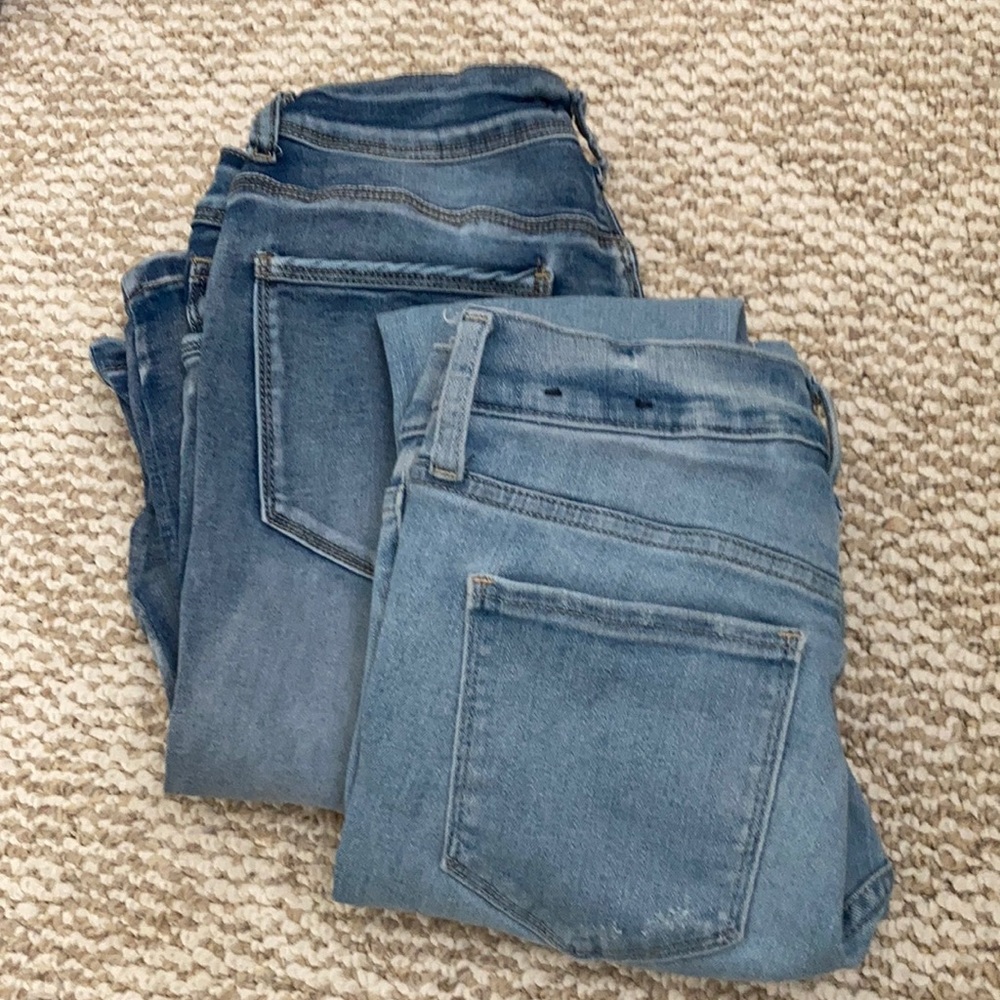 Two  jeans In an acid wash color